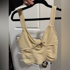 Cream Knit Crop Top